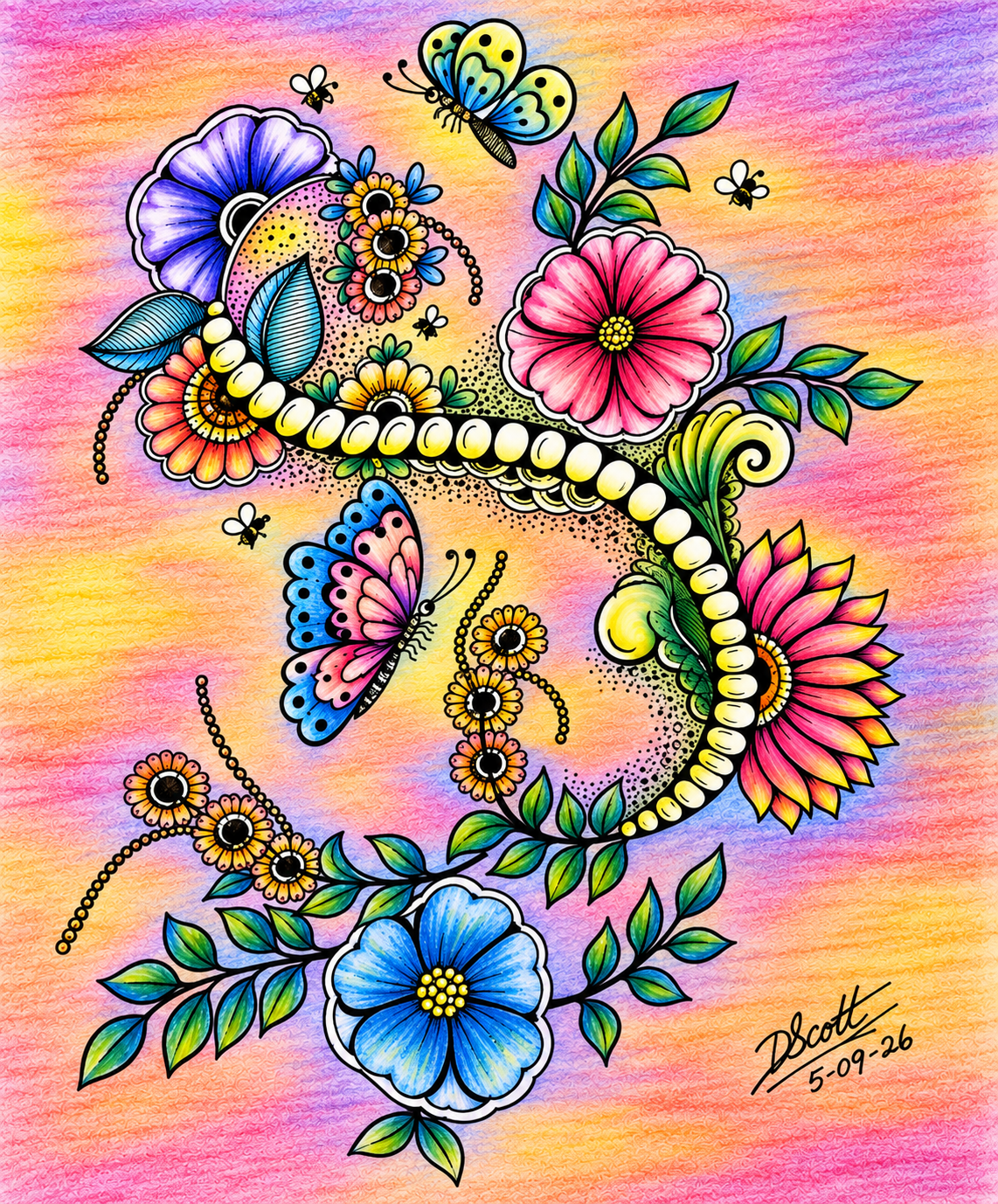 Butterfly Floral Vine