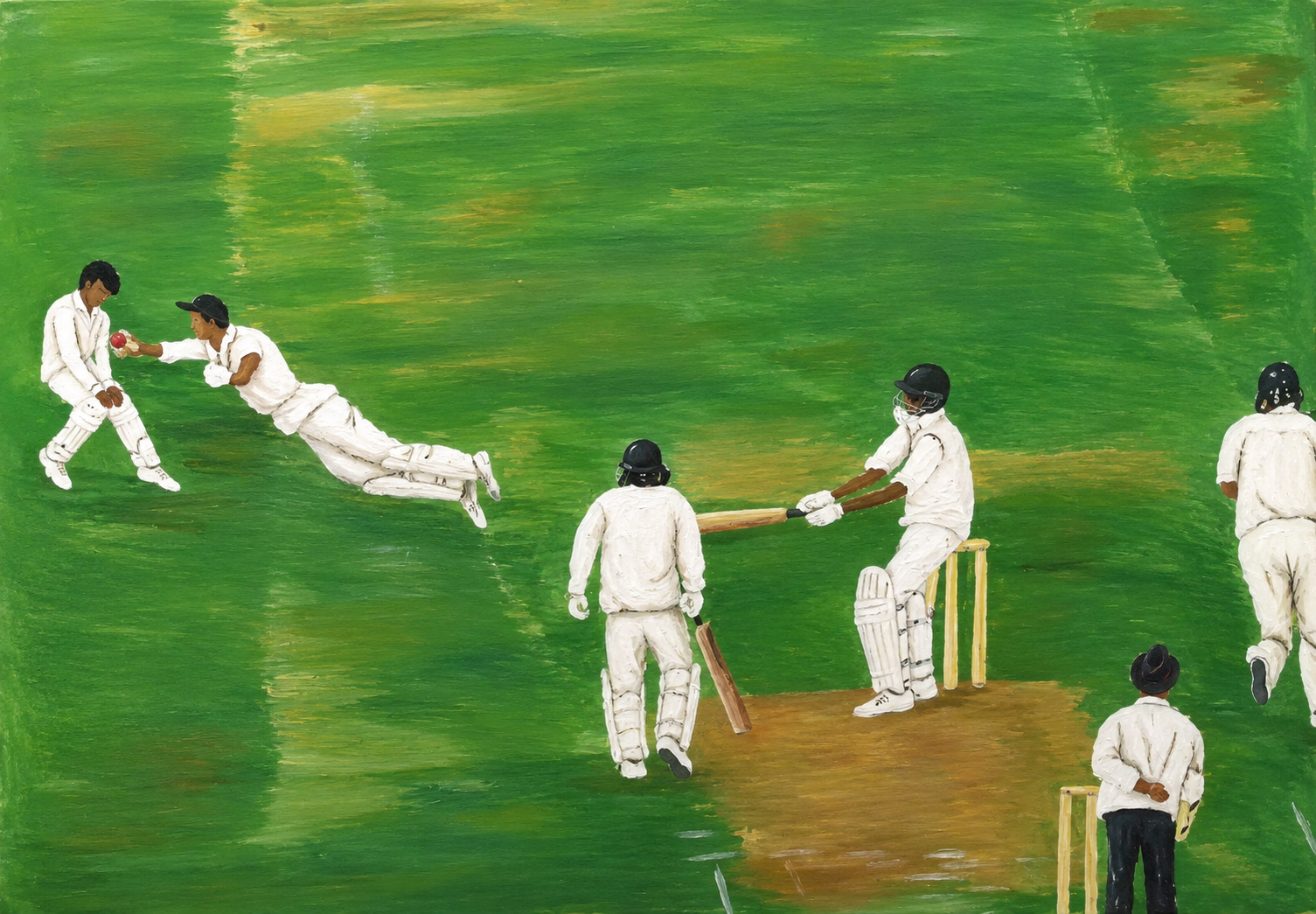 Painted Cricket Match Action